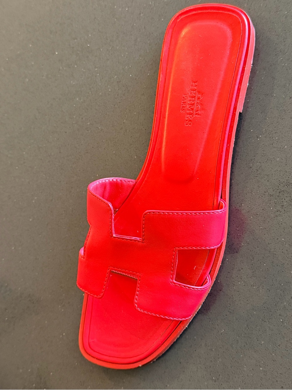 Hermes Oran Rouge Grenadine Size 39 - Picture 4 of 10